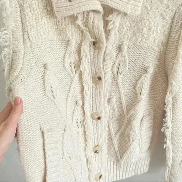 FATE Sweater Cardigan Sz Small Cream - Picture 5 of 9